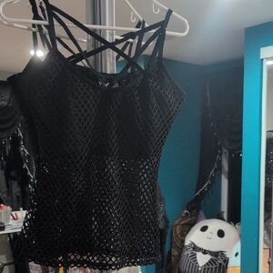 Killstar Black Fishnet Camisole